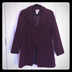 Coldwater Creek velvet long coat